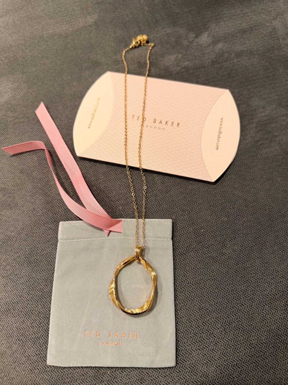 Ted Baker Gold Open Oval Pendant Necklace - Women